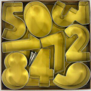 Metal Number Cookie Cutter Set 0 1 2 3 4 5 6 7 8 9